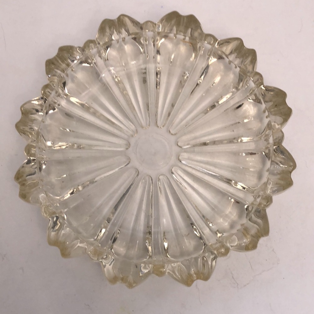 Vintage Heavy Glass Ashtray Size Medium